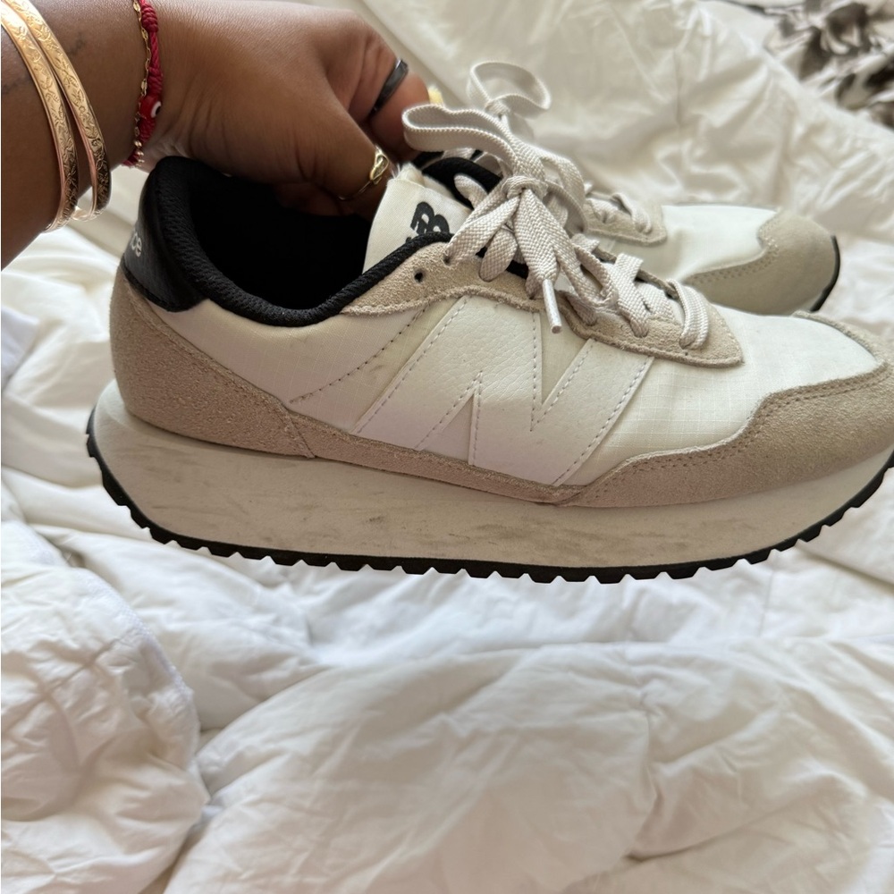 New Balance White and Gray Athletic Shoes
